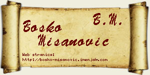 Boško Mišanović vizit kartica